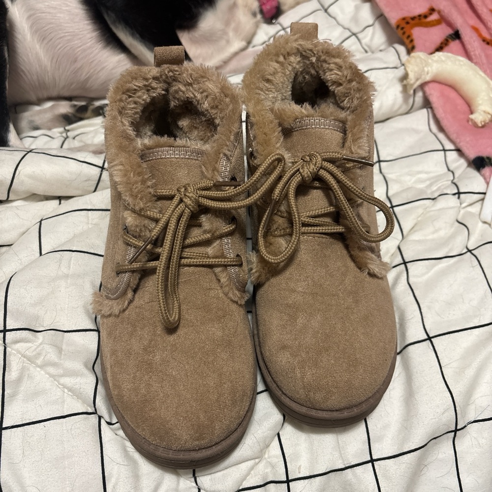Cozy Tan Kids Boots